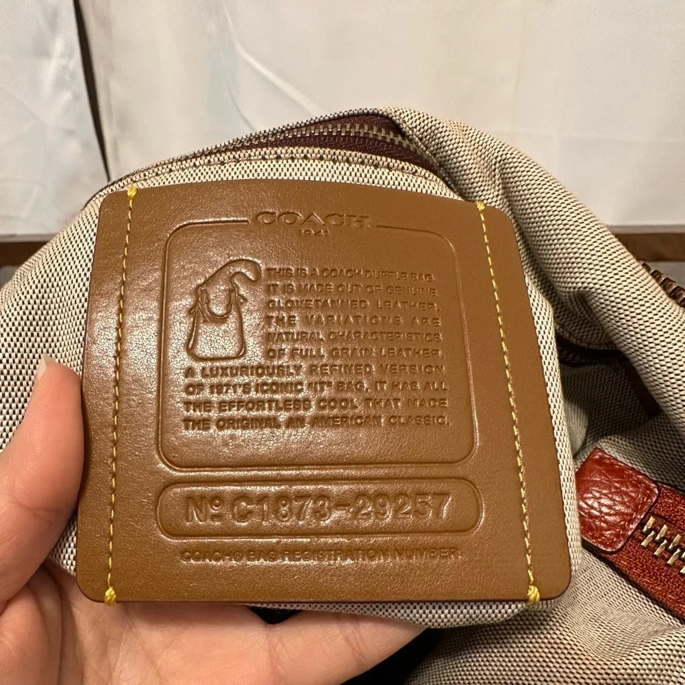 Coach Archive Ltd Ed Natural Pebbled Chili Leather LG Duffle Shoulder Bag RARE! - Picture 9 of 10